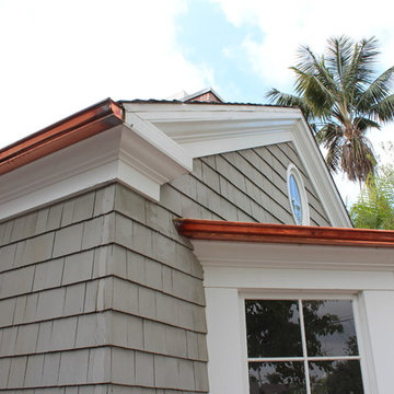 Manhattan Beach Home,Copper K-Style Gutters, Pre-Downspouts