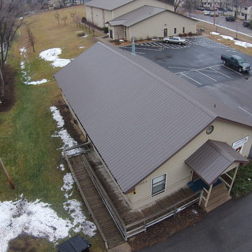 Standing seam Metal Roof on a Church building