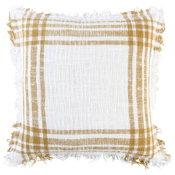 Stripe Frame Pillow - White, Gold