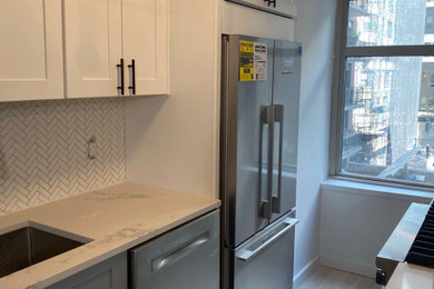 Example of a trendy kitchen design in New York