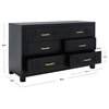 Safavieh Couture Raina 6 Drawer Dresser, Black/Brass