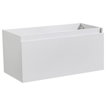 Fresca Mezzo 36" 2-drawer Wall Hung Modern Wood Bathroom Cabinet in White