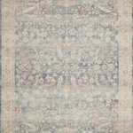 Loloi II - Loloi II Hathaway Blue/Multi 1'-6" x 1'-6" Sample Swatch - Capturing the aged patina of a well-loved, well-worn antique rug, our printed Hathaway is an artful and attractive value. Crafted in China of 100% polyester, Hathaway's subtle palette of faded denim, ivory and powdery pale blush have an ethereal quality that belies its tough nature.