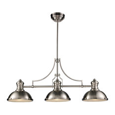 Chadwick 3-Light Billiard/Island Light, Satin Nickel