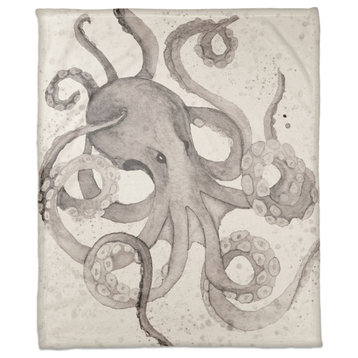 Octo Watercolor Gray 50x60 Throw Blanket