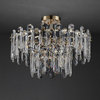 Tiered Crystal Ceiling LED Chandelier, Dia19.7xh10.6", Cool Light, Dimmable
