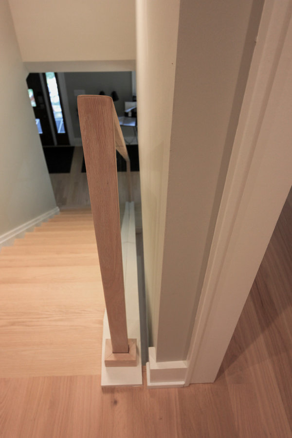 Contemporary Oak Staircase with Frame-less Glass Balustrade, Arlington, VA 22201