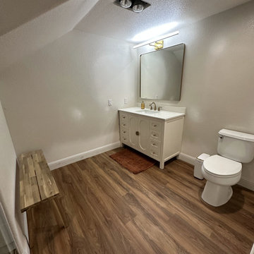 Curbless Shower Remodel — 24x48 Tile, Mitered Edges, Full Waterproofing