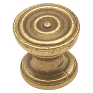 Reeded Antique Bronze Beehive 1-1/8 Round Knob w/ Backplate