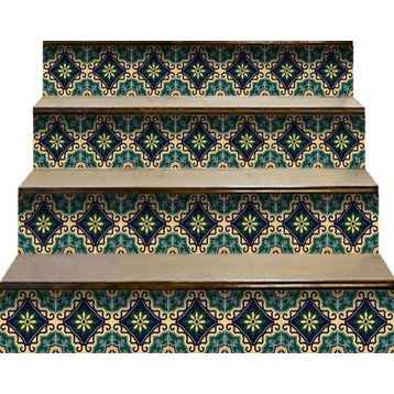 5"x5" Agean Blue and Green Peel and Stick Tiles