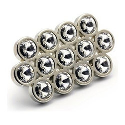 Richelieu Contemporary Metal And 3" Swarovski Crystal Pull Chrome/Smoked 307 - Cabinet And Drawer Handle Pulls