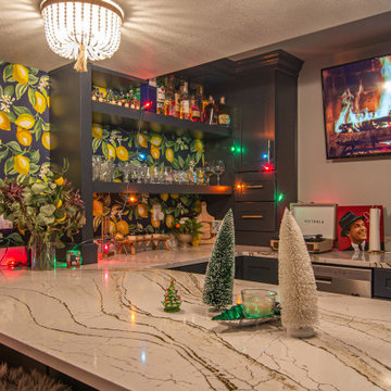 Basement Utilizing Open Space to Shoot Pool and Watch Favorite Sports Team