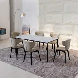 Minimalist Table &ndash; Innovation S - Calacatta Oro / Black - Dining Tables