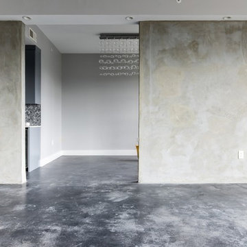 Concrete Finish Hi-Rise Condo Kitchen