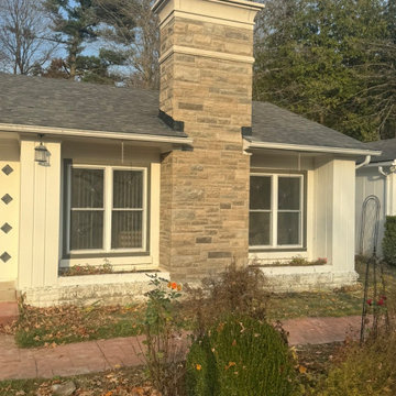 New Chimney stone fireplace