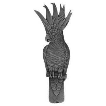 Right Vertical Cockatoo Pull, Antique-Style Pewter