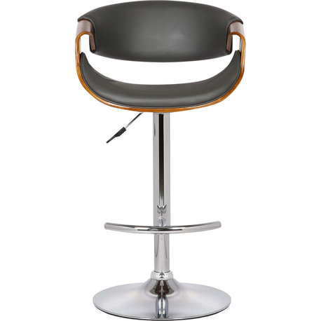 Butterfly Swivel Bar Stool, Walnut and Gray