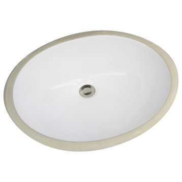Nantucket Sinks 17"x14" Undermount Ceramic Sink, White