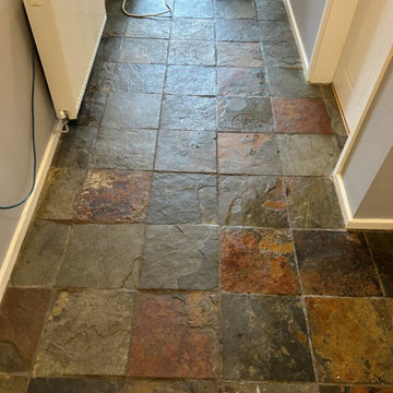 Renovating a Multi-Coloured Indian Slate Hallway Floor in Redditch