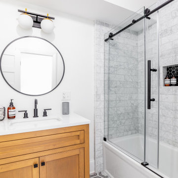 Upper East Side New York | Wood and White Bathroom Remodel