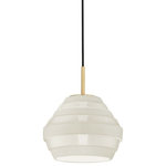 Hudson Valley Lighting - Hudson Valley Lighting 1383-AGB/WH Calverton - One Light Pendant - Calverton 1 Light Pendant - Aged Brass Finish - BlCalverton One Light  Aged Brass White CerUL: Suitable for damp locations Energy Star Qualified: n/a ADA Certified: n/a  *Number of Lights: Lamp: 1-*Wattage:75w E26 Medium Base bulb(s) *Bulb Included:No *Bulb Type:E26 Medium Base *Finish Type:Aged Brass