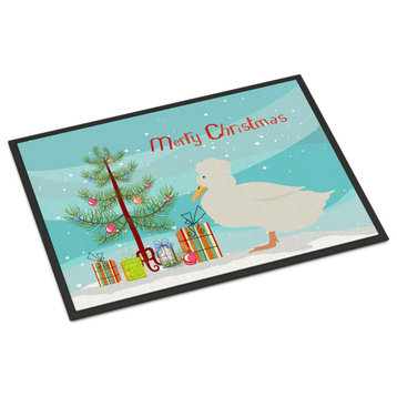 Caroline's TreasuresCrested Duck Christmas Doormat 24x36 Multicolor