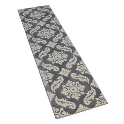 Cozy Rugs - Transitional Trellis Runner, Gray, 2'8"x10' - Hall And Stair Runners