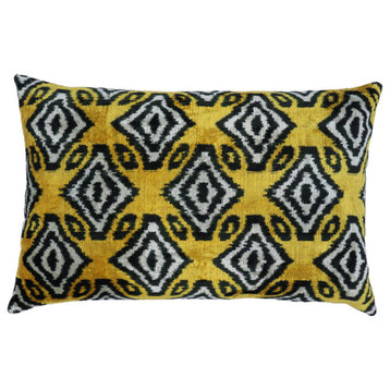 Canvello Black And Gold Throw Pillow For Couch 16x24 in