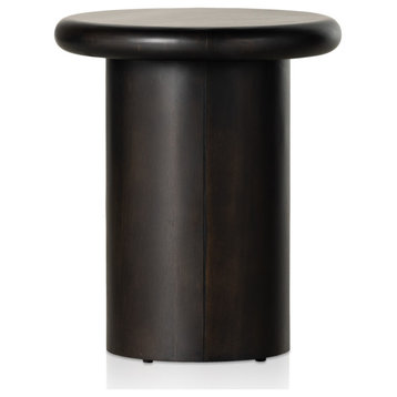 Zach End Table, Charcoal Parawood Solid