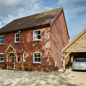 Oak framed garden porch and garage