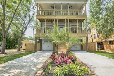 Inspiration for a coastal exterior home remodel in Houston