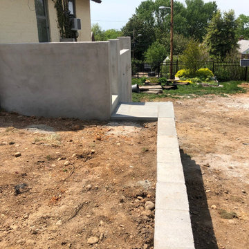 Terraced Walls, Block Shed/Deck, Thermal Flagstone Patio/Walk, & Yard Re-Grading