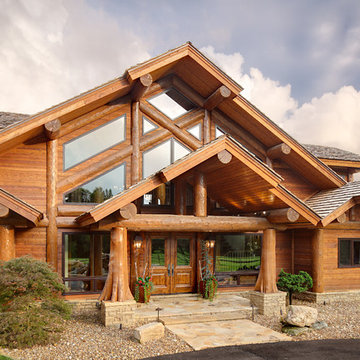 Modern Day Log Cabin - The Bowling Green Residence - Front Porch