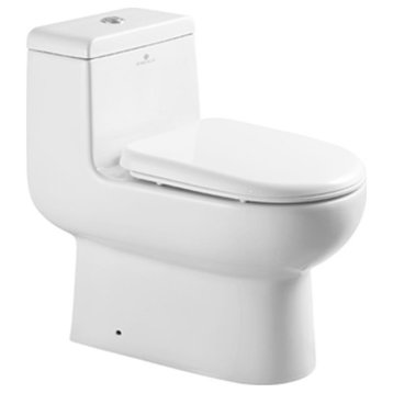 Fresca FTL2351 Antila 1.28 / 1.6 GPF One-Piece Elongated Toilet - White