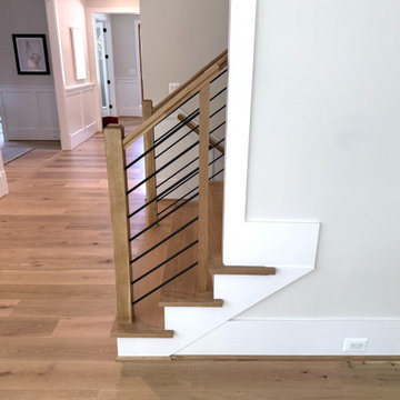 Project #140 | White Oak Staircase with Horizontal Bar Rail