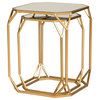 Metal With Glass Gold Accent Table 15.5"W, Set of 2