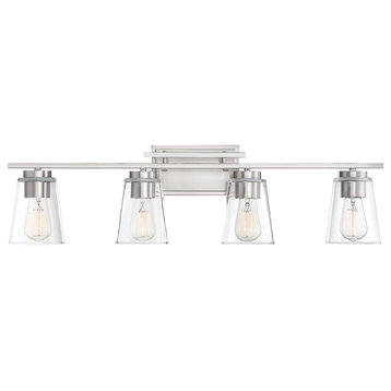 Calhoun Vanity Fixture, Satin Nickel, 4-Light