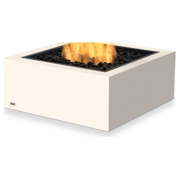 EcoSmart™ Base 30 Square Fire Table - Ethanol/Gas Fire Pit, Bone, Gas Burner (Lp/Ng)