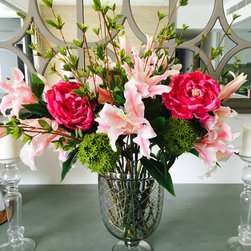 Peony and lily arrangement - Artificial Flowers, Plants & Trees