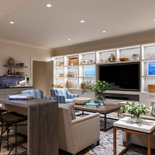 Home theater - beach style home theater idea in Other