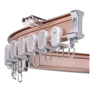 White Rose Gold Heavy Duty Curved Curtain Track For Bay Windows