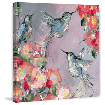 "Whimsical Garden" Painting Print on Wrapped Canvas, 12"x12"