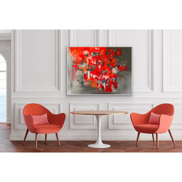 40x30 inches Large abstract art Red Painting Modern wall art home decor