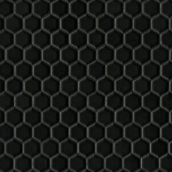 1x1 Black Hexagon Matte Porcelain - Wall And Floor Tile