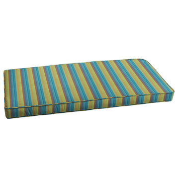 Sunbrella Blue Stripe Indoor/Outdoor Bench Cushion