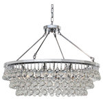 Lightupmyhome - Lightupmyhome Celeste 32" Glass Drop Chandelier, Chrome, Hanging or Flush Mount - Hundreds of large clear glass drop crystals surround this chrome finished frame. With the ability to display this light as a hanging or flush mount version, the versatility of the Celeste Chandelier makes it the perfect fit for any space.