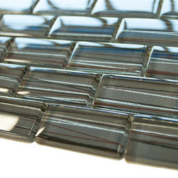 Black and Stripes Modern Art Glass Mosaic Tiles (Brick Pattern & Glossy) - Home Accessories & Decor
