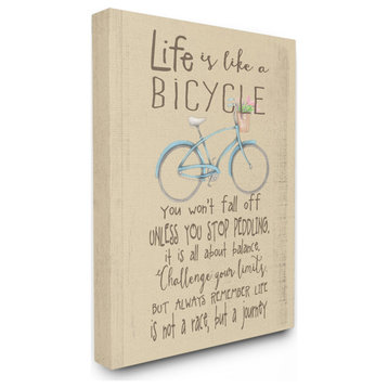 Stupell Industries Life is Like a Bicycle Icon Inspirational Typography, 30"x40"