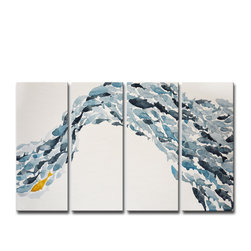 Ready2HangArt - Ready2Hangart 'Goldfish' By Norman Wyatt Jr. 4-Piece Wrapped Canvas Art Set - Prints And Posters