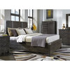 Bowery Hill Farmhouse styled Metal Queen Panel Bed in Gray Finish
